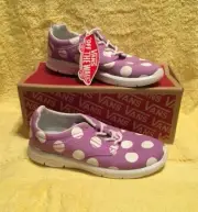VANS Girls Youth Kids ISO (1.5) DOTS AFRICAN VIOLET/WHITE SNEAKERS SIZE 2.5 NIB