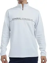 [アドミラル] Admiral Golf ADMA467 Men's Classic Admiral Golf Long Sleeve Half Zip Shirt, Fleece Lined, White, 3L