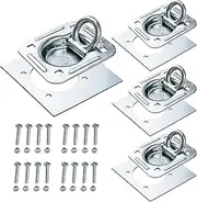 Lonffery 4 Pack Recessed D-Ring Tie Down Anchors (6,000 lb. Capacity), Heavy Duty Kit for Trailer or Deliveries