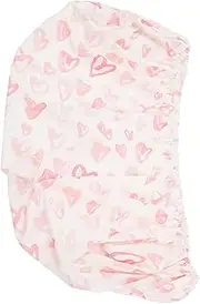 IWOWHERO Elastic Crib Sheets Washable Crib Mattress Sheets with Heart Pattern for Boys Nursery for Easy Care and for Decoration