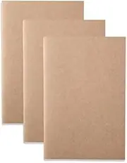 Collasaro Notebook, Refill Notebook, Premium Writing Paper, Set of 3, Ivory Color (Plain Passport Size 125 x 90 mm)