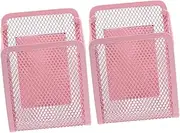 Mobestech 2Pcs Magnetic Pen Holder Pink Mesh Storage Basket for Desk Fridge Marker Organizer for Classroom Office Use Efficient Storage