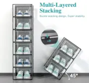 Kuject Large Shoe Storage Boxes - 12 Packs - Stackable Shoe Boxes