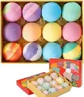 Bath Bombs - 12 Luxury Vegan Bubble Fizzies, Relaxation Bath Bomb Kit - Relaxing