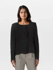 Isabel Marant Étoile Black Wool Front Hook Jacket