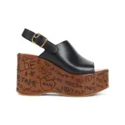 [Chloe] Chloe-Black Leather Maxime Sandal-Donna 38 IT