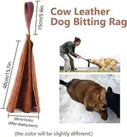 Dog Biting Pillow Tug Stick Hemp Training Chewing Durable Linen Molar Clean Teeth Interactive Toys Outdoor 2 Rope Pets Supplies cleaning expends energy grinding teeth (Color : Cow Leather Rag)