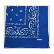Royal Blue Paisley Bandana Doo Rag 22" x 22" New Biker MC Club FAST USA SHIP