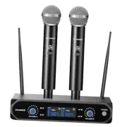Wireless Microphone System, Metal Wireless Mic Set with Case,Handheld