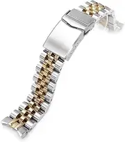 [MiLTAT] 20mm Angus-J Louis Watch Bracelet for Seiko Alpinist SARB017 (or Hamilton K.), Gold-Center, Large