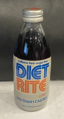 Rare Vintage Diet Rite Soda Pop Soft Drink Bottle Saudi Arabia UAE Dubai Arab