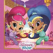 ALMACENESADAN, 5175 Birthday Party Paper Napkins 33 x 33 cm Licensed (Shimmer and Shine)