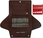 Addi Click Lace Short Tip Interchangeable Circular Needle Set with Red Cords (EU Version) with Addi Red Needle Gauge