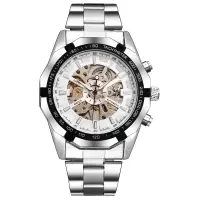 在飛比找蝦皮商城精選優惠-新款男士手錶腕錶禮物時尚鋼帶全自動鏤空機械男士