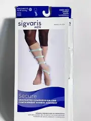 Sigvaris Mens Compression Socks G4 40-50 mmhg Beige 554CG4M77/S Closed Toe