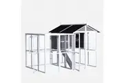YES4PETS Grey XXXL Chicken Coop Rabbit Guinea Pig Hutch Ferret Hen Cat Bird House