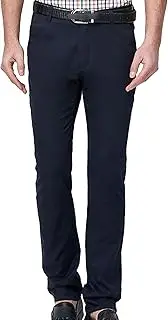 [Generic] Men's Signature Expandable Waist Flat Front Pant Stretch No Iron Classic Pants Slim Fit Dress Trouser, Blue 1, 30