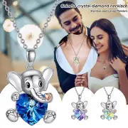 Elephant Personalise Love Heart Necklace For Women Necklace Necklace Memorial AU