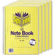 Spirax 570 Notebook 7mm Ruled Spiral 200 Pages A5 Pack 5
