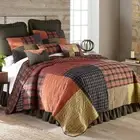 Donna Sharp Woodland Square Queen Quilt Cotton Patchwork Lodge Farmhouse Green