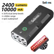 Waterproof Bicycle Bike Lights 10000mAh Super Bright Front Rear Rechargeable Set