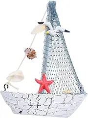 ULDIGI Wooden Sailing Ship Model Miniature Boat Ornament Nautical Home Decor for Boat Enthusiasts
