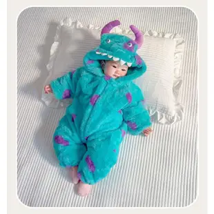 嬰兒連身衣 冬季 加厚 毛怪棉服 寶寶衣服 小怪獸 冬裝 可愛 超萌 外出 抱衣