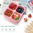 Reusable Snack Box for Kids Bpa-free Plant-based Lunch Container 4-pack Bento