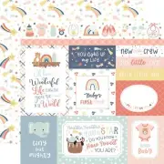 Baby On Board Girl Double-Sided Cardstock 12"X12"-Multi Journaling Car - 25 Pack