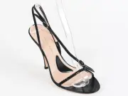 New Alessandro Dell'Acqua Black Leather Strappy Shoes Size 36 US 6