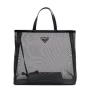 mesh structured tote bag One size black