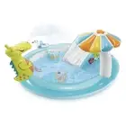 Intex 57165EP Gator Outdoor Inflatable Kiddie Pool Water Play Center with Slide