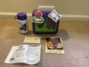 VINTAGE BARNEY DINOSAUR BABY BOP PURPLE LUNCHBOX THERMOS New Apple Computer Tag