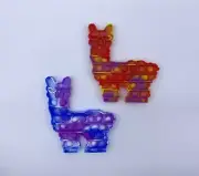 No Drama Llama Popits Fidget Popper Sensory Toy Tie Dye Silicone Set