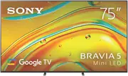 "Sony 75"" BRAVIA 5 4K HDR Mini LED Full Array Google TV"