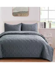 Unikome Quilted Reversible Coverlet Set