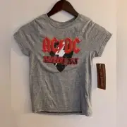 AC/DC Thunderstruck Boy's Gray Short Sleeve T-Shirt Size 6 NEW