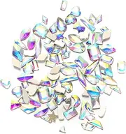 OSOLADY 100pcs Gold Nail Rhinestones Stickers Set Assorted Diamond Nail Art Charms for DIY Manicure Decorations for Home Cell Phone Art