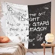 LWZAYS Rapper Wall Tapestry Lil Peep Tapestries Juice Wrld Black and White Star Tapestry for Bedroom Dorm Hip Hop Home Decorations Wall Hanging 60'' X 50''