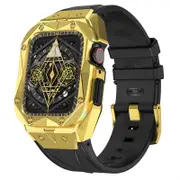 Nevenka Sport TPU Strap with Protective Cover Frame for Apple Watch 44mm/45mm-Gold