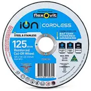 FLEXOVIT 125 x 1.0mm Steel & Stainless Cut Off Disc - ION-CORDLESS