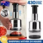 Onion Cutter Vegetable Garlic Pressing Stainless Chopper Slicer Kitchen AU