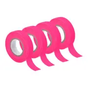4Rolls 0.6inch x 32.8feet Neon Gaffers Cloth Tape Glow in the Dark Tape, Pink
