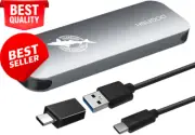 Dogfish 2TB portable external SSD, USB 3.1 Type-C, ultra-light, with LED indicat