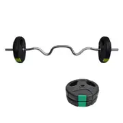 15kg - 40kg 120cm Super Curl Bar Barbell Weight Set - Double Grip Cement Weight Plate
