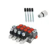 Hydraulic Directional Control Valve 4 Spool 11GPM BSPP With Conversion Plug