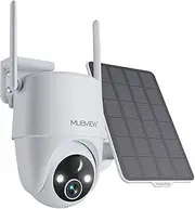 MUBVIEW Solar Security Cameras Wireless Outdoor, 360° PTZ Battery Powered Outdoor Camera, 2.4Ghz WiFi Security Camera for Home, 2K, Color Night Vision, Motion Detection, Storage Card/Cloud Storage