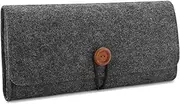 ProCase Carrying Case for Nintendo Switch OLED Model & Nintendo Switch, Portable Travel Bag Ultra Slim Felt Pouch for Nintendo Switch 2017 / Switch OLED Model 2021 with 5 Game Cartridges Holders –Grey
