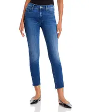 Mother The Dazzler Mid Rise Ankle Straight Jeans in Nothing Between Us