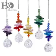 5PCS Rainbow Crystal Suncatcher Hanging Ball Prisms Pendant Window Home Decor